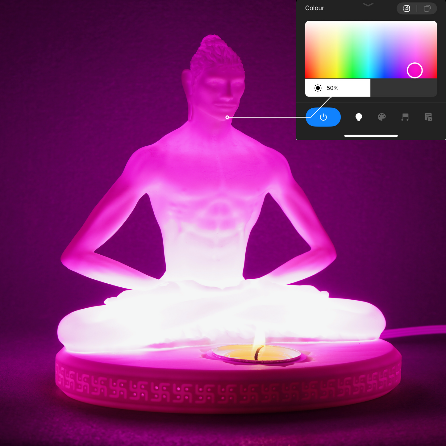 Buddha-Statue mit LED & App