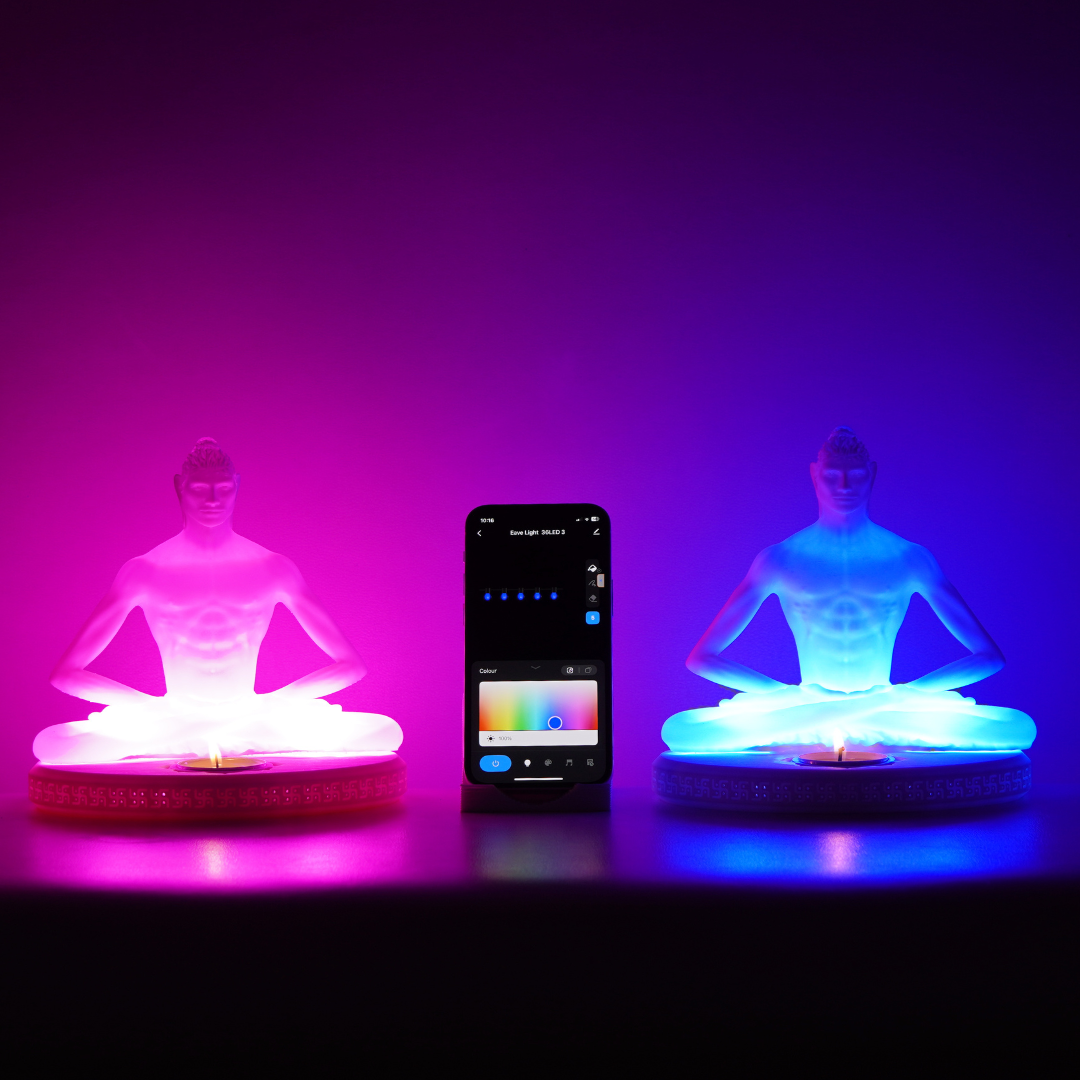 Buddha-Statue mit LED & App