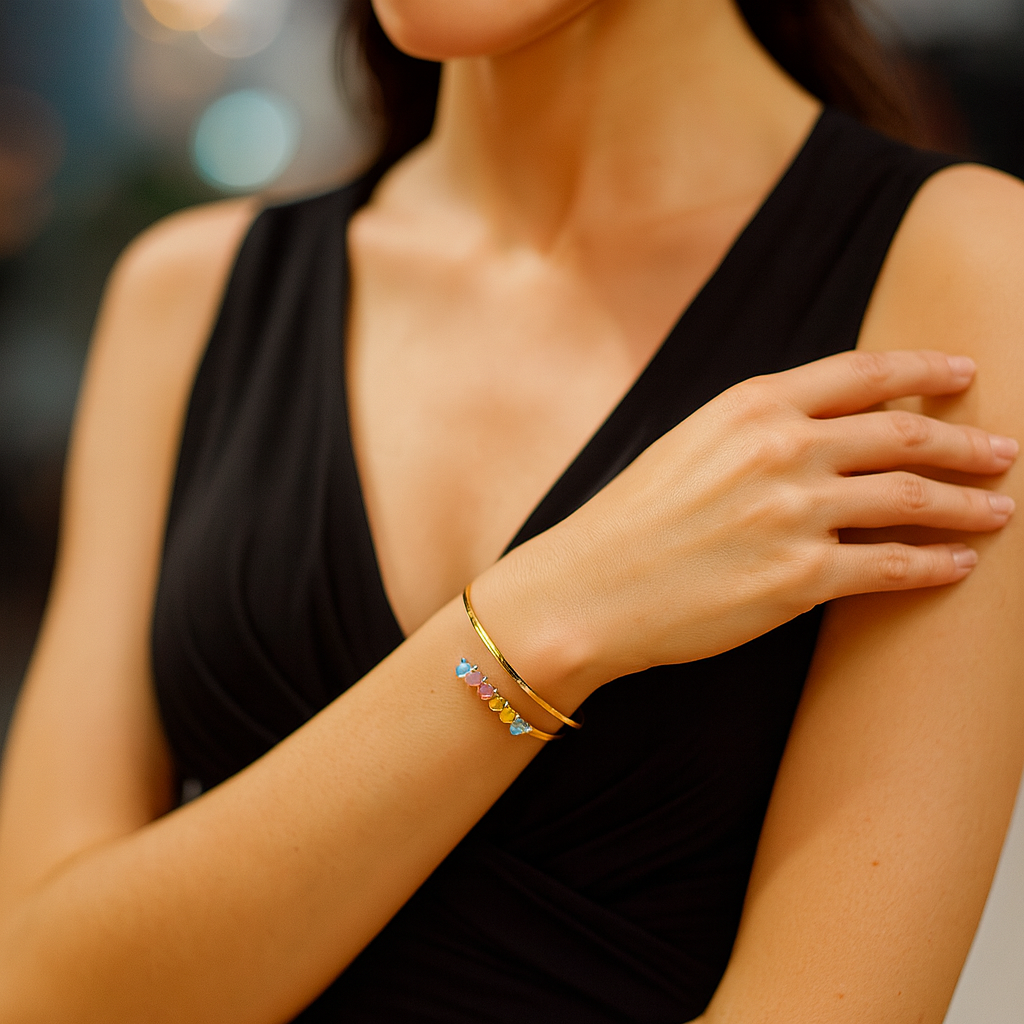 Simple Opal Metal Bracelet Armband